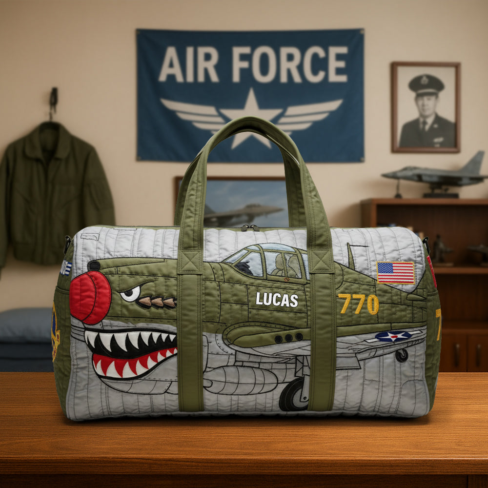 Personalized Quilted Duffle Bag Military Aviation Gift for Him Quilted Duffle Bag GradoCreations