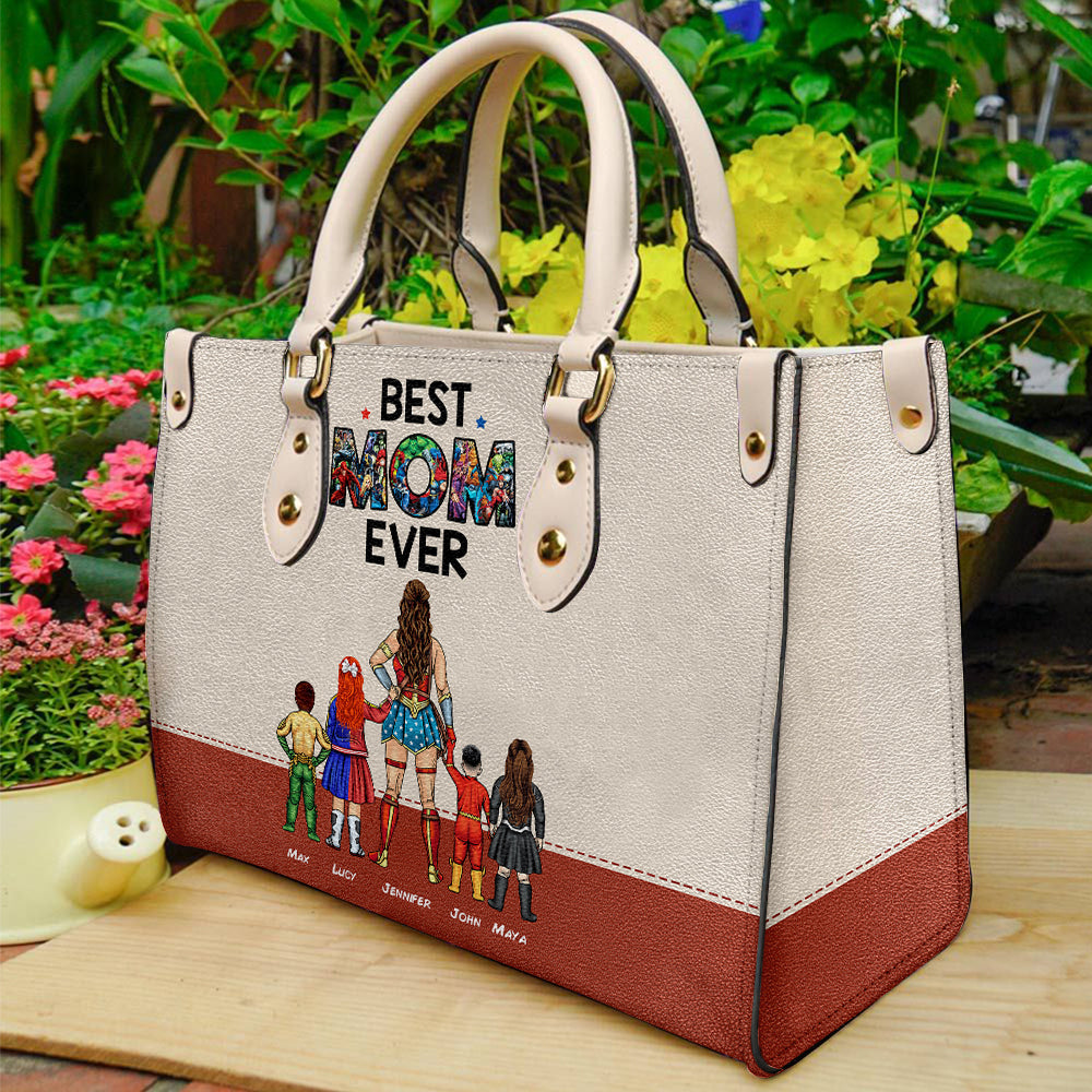 Personalized Super Hero Mom Purse Leather Bag Gift for Mom