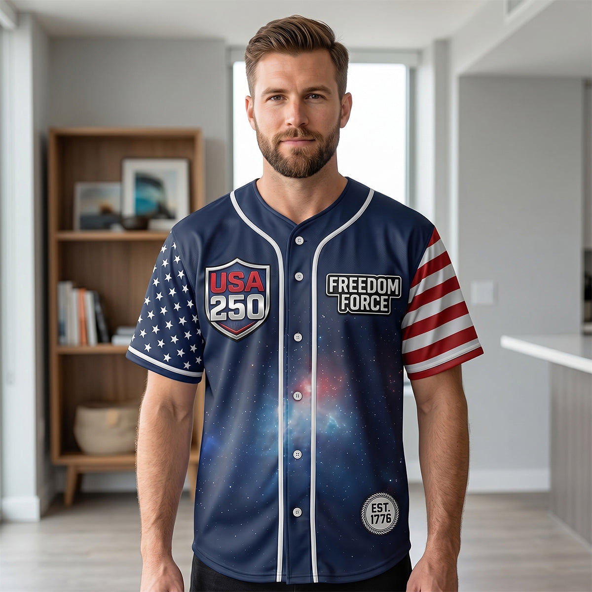 Personalized Galaxy Star Baseball Jersey Gift for Patriots