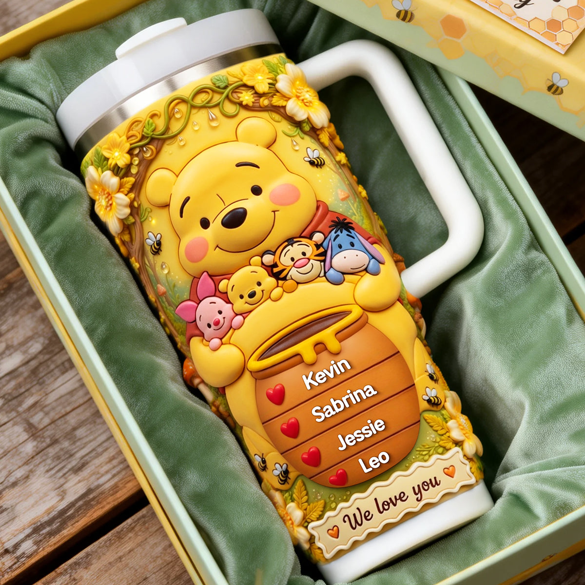 Personalized Winnie the Pooh Tumbler Custom Name Gift for Mom Tumbler GradoCreations
