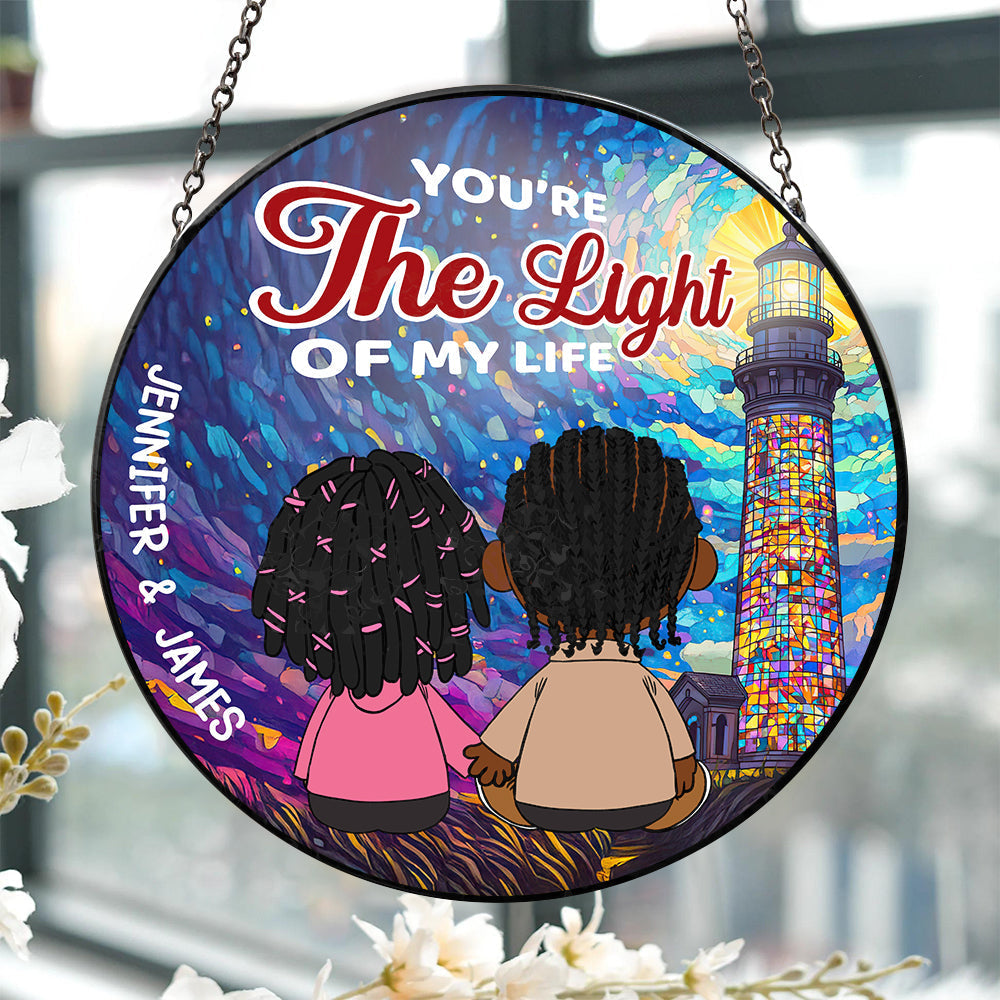 Personalized Stained Glass Suncatcher Custom Couple Gift