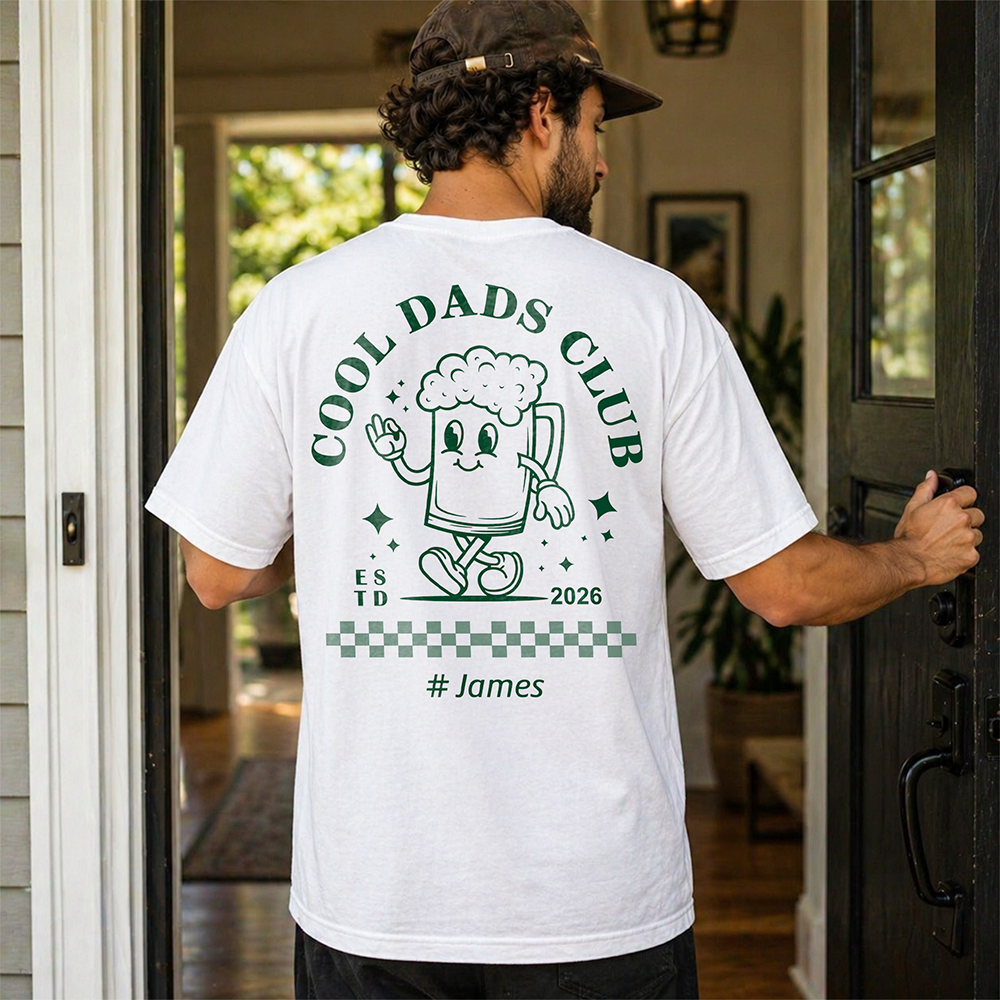 Personalized Cool Dads Club T-Shirt Custom Gift for Father HN590 - Tshirt Back GradoCreations
