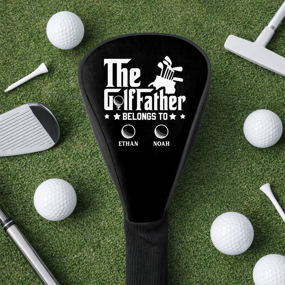 Personalized Golf Head Cover Custom Names Gift for Dad HN590 - Golf Club Head Cover GradoCreations