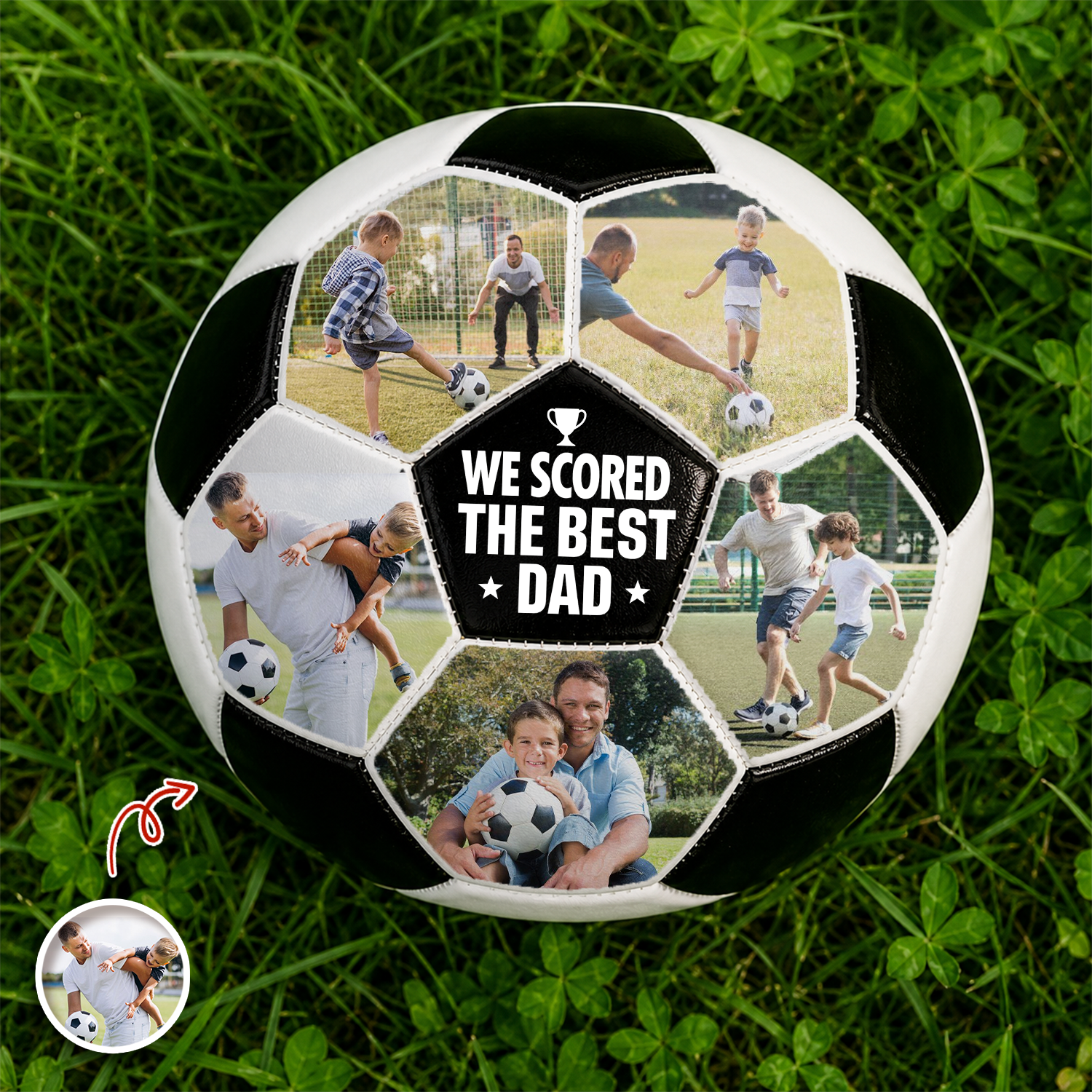 Personalized Soccer Ball Custom Photo Gift for Dad Soccer Lovers Soccer Ball GradoCreations