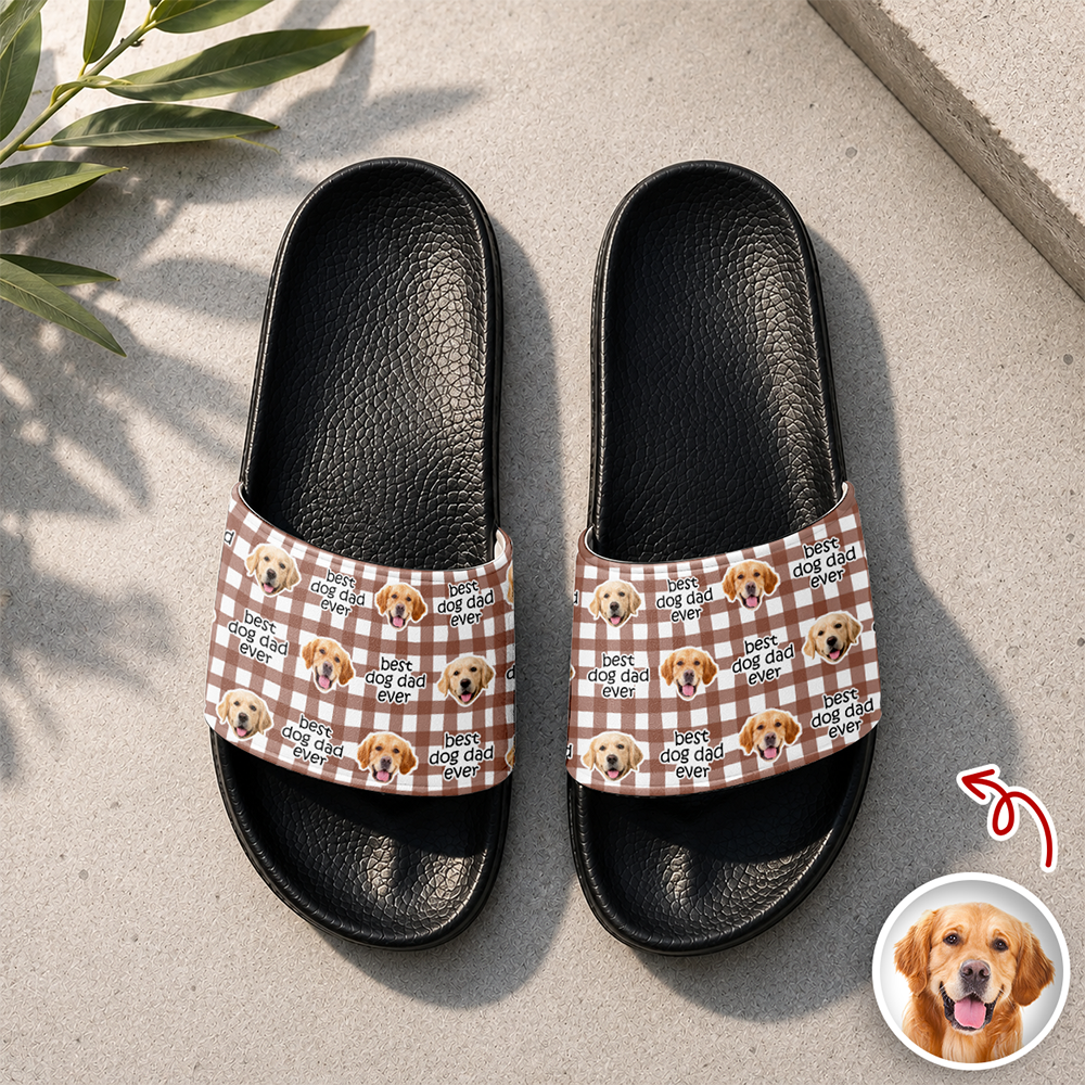 Personalized Custom Photo Slide Sandals Gift for Dog Lovers HN590 - Slide Sandals GradoCreations