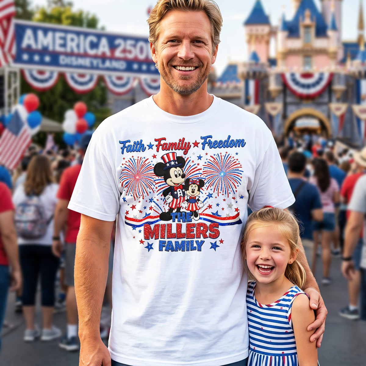 Personalized 4th of July Family Shirt with Mickey Mouse Design