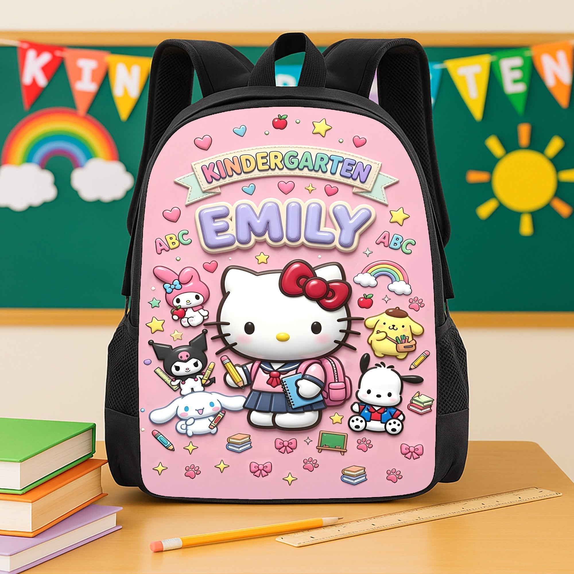 Personalized Hello Kitty Backpack Custom Name Gift for Girls School Backpack GradoCreations