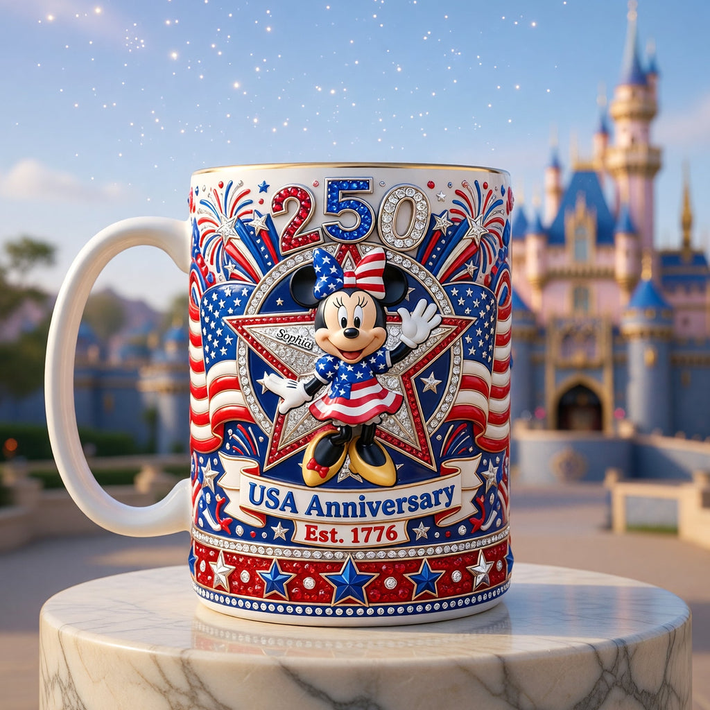 Personalized 250th Anniversary USA Mug Gift for Patriots