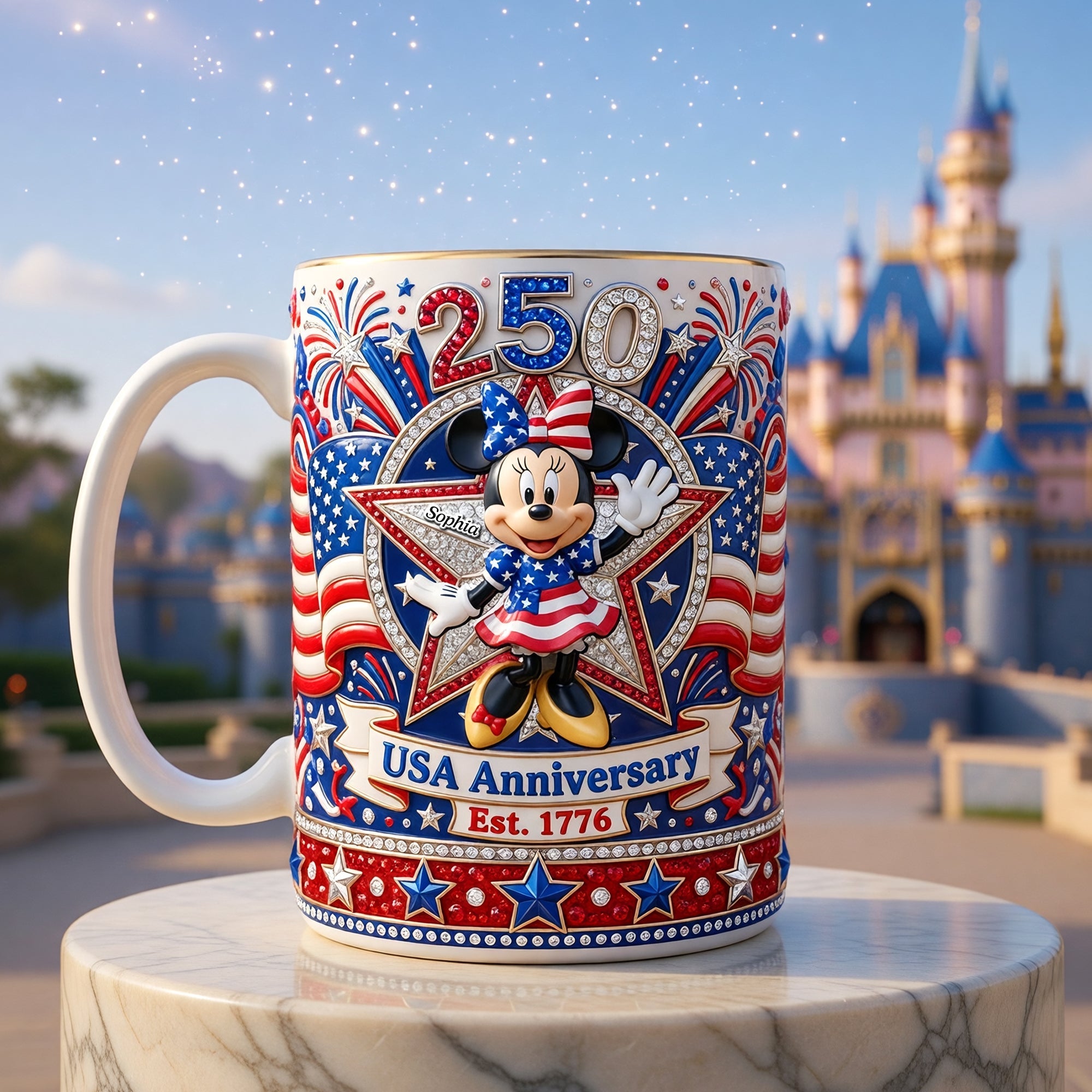 Personalized 250th Anniversary USA Mug Gift for Patriots
