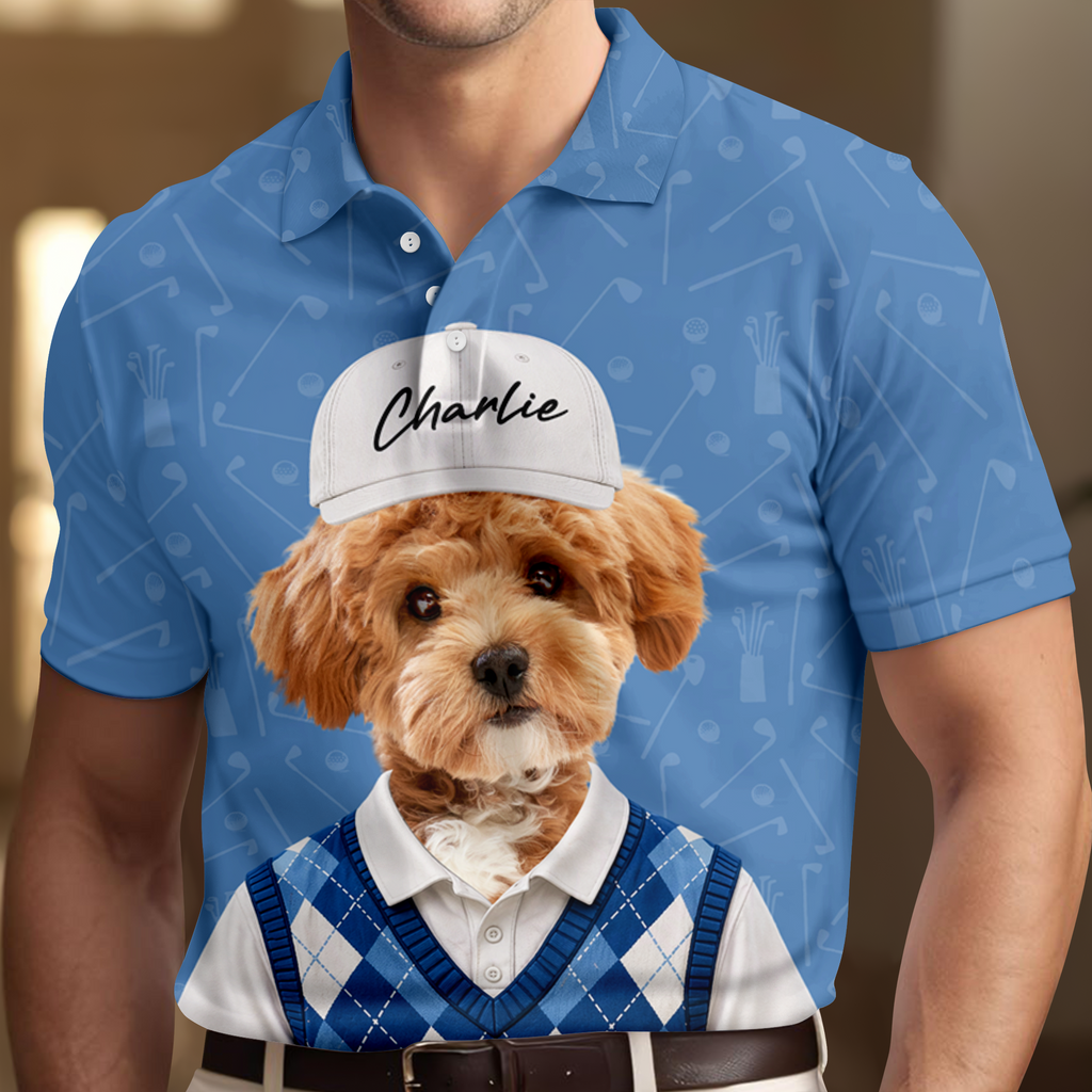 Personalized Pet Photo Polo Shirt for Dog Lovers Gift for Dad HN590 - Men's Polo Shirt GradoCreations