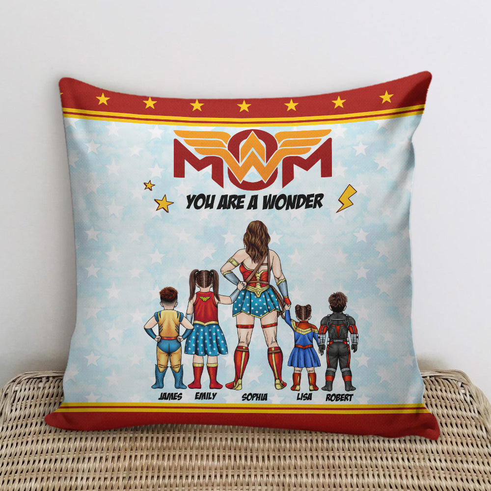 Personalized Superhero Pillow Gift for Mom, Mother's Day Decor