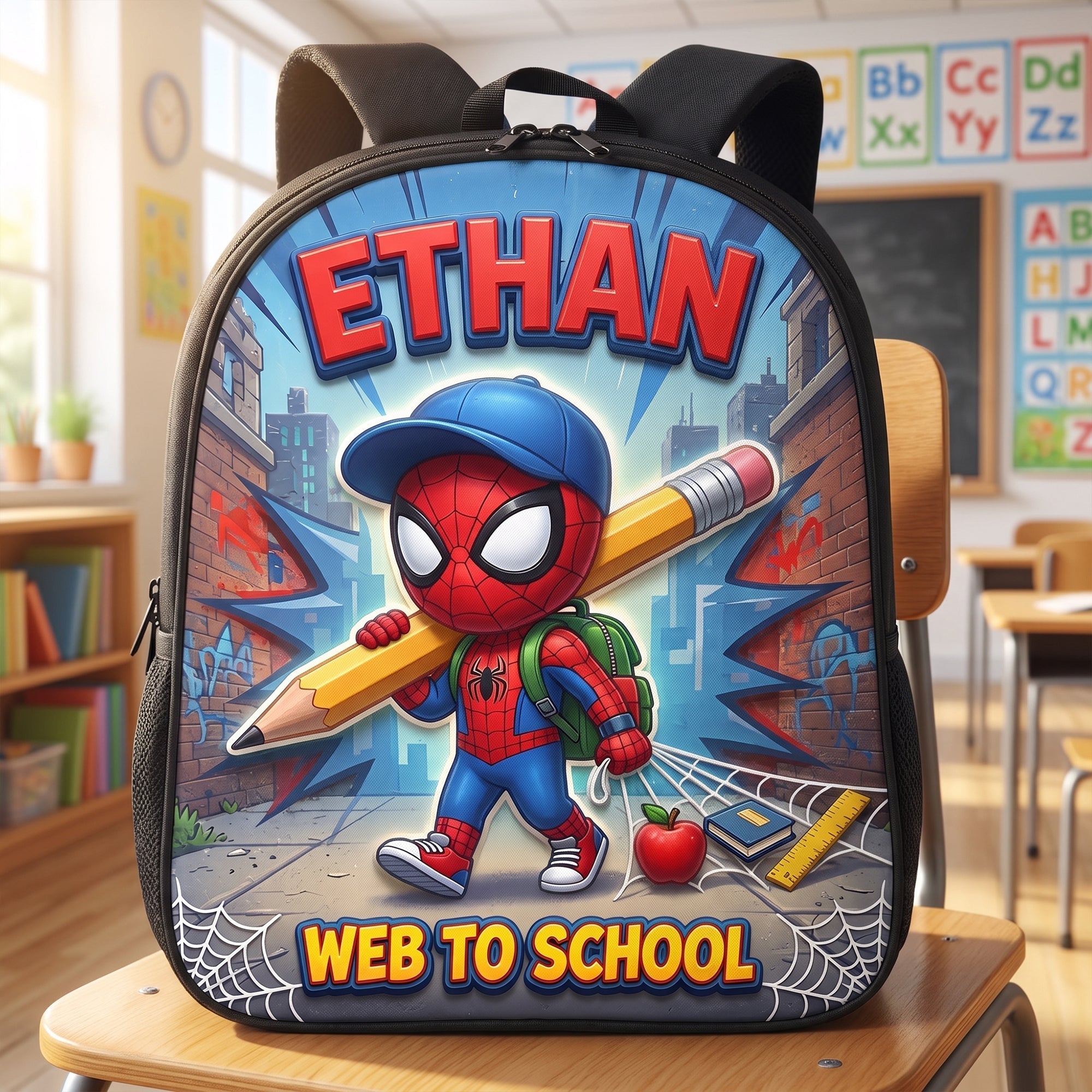 Personalized Spiderman Backpack Custom Name Gift for Kids School Backpack GradoCreations