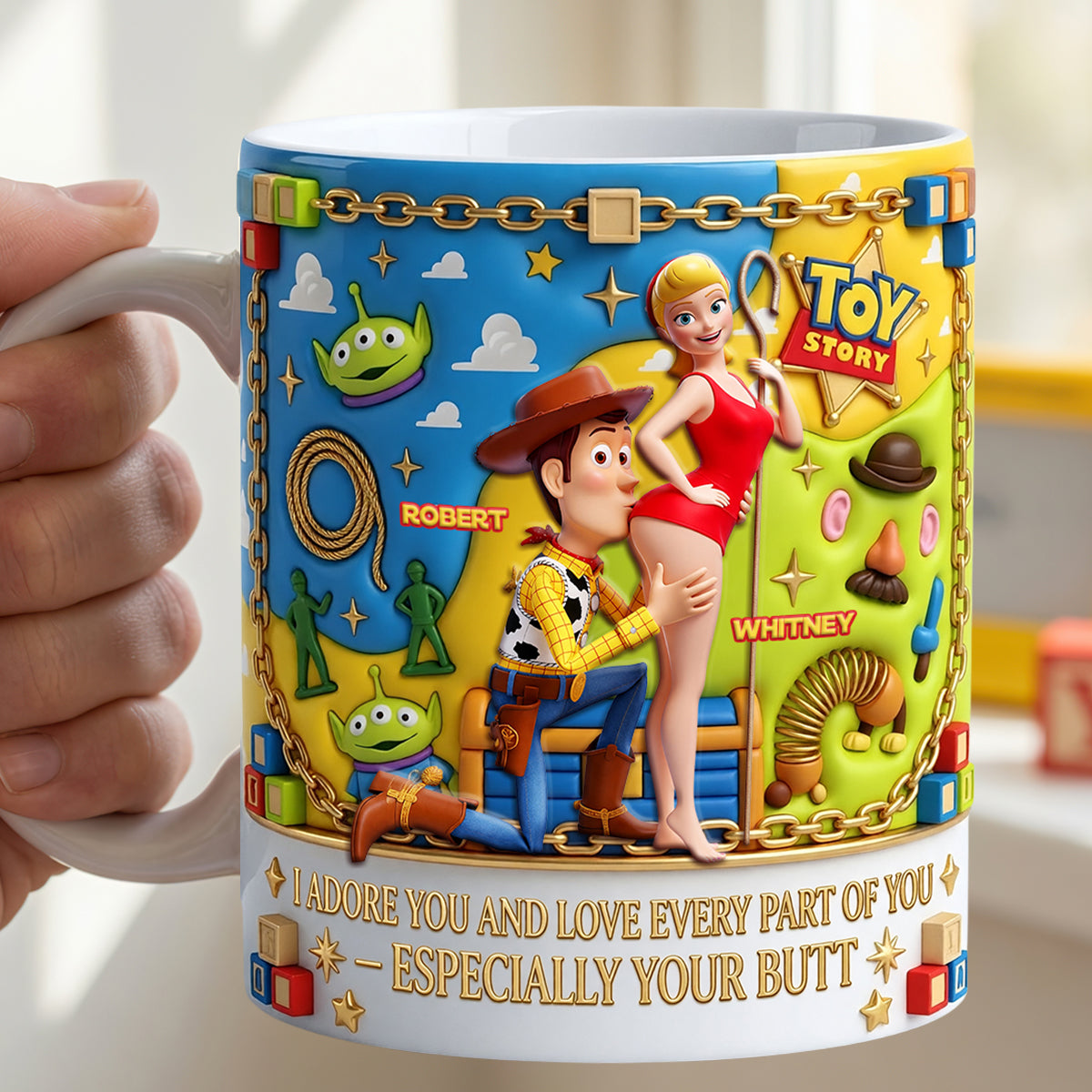 Personalized Toy Story Mug Custom Name Gift for Couple
