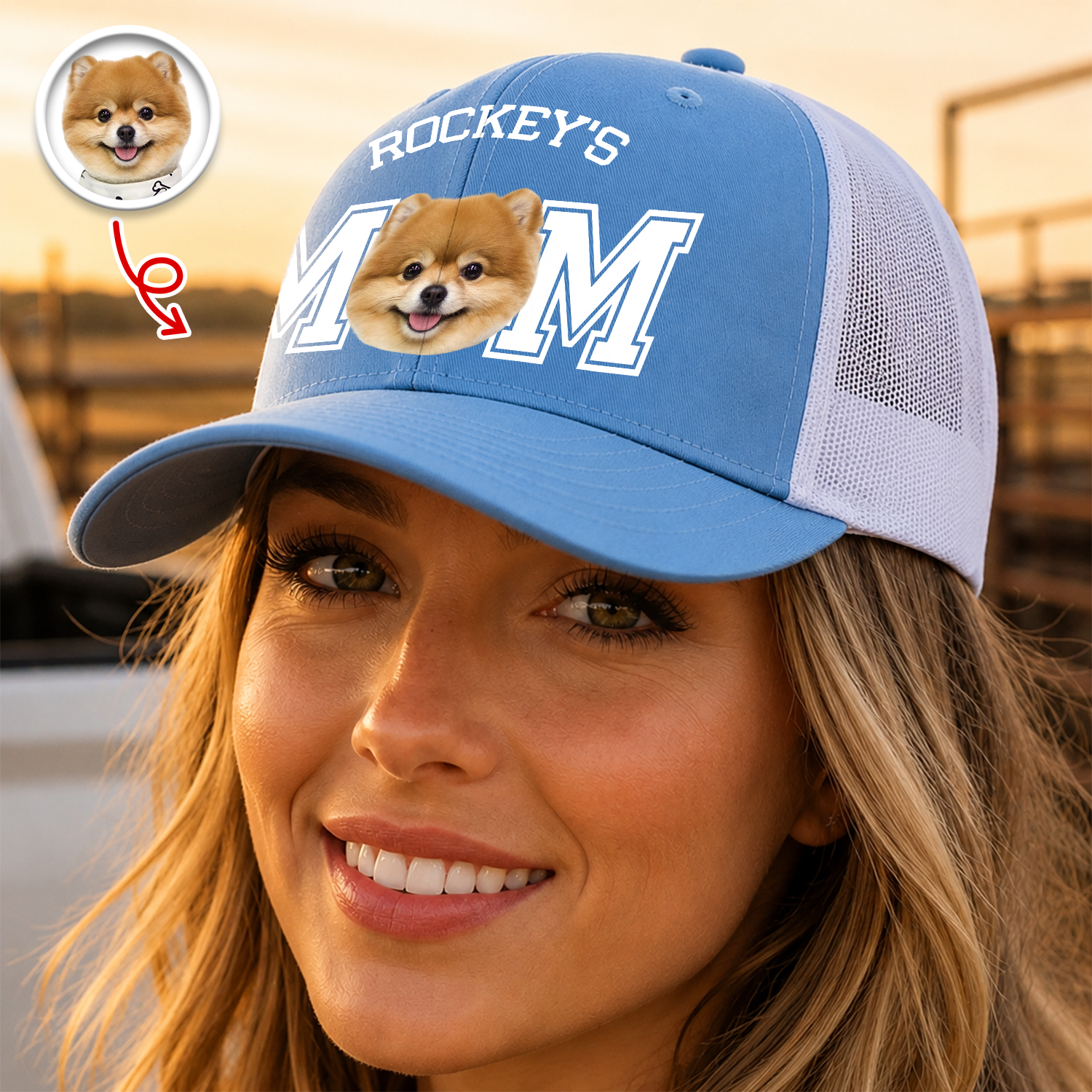 Personalized Photo Trucker Hat Custom Name Gift for Dog Dad HN590 - Print Trucker Hat GradoCreations