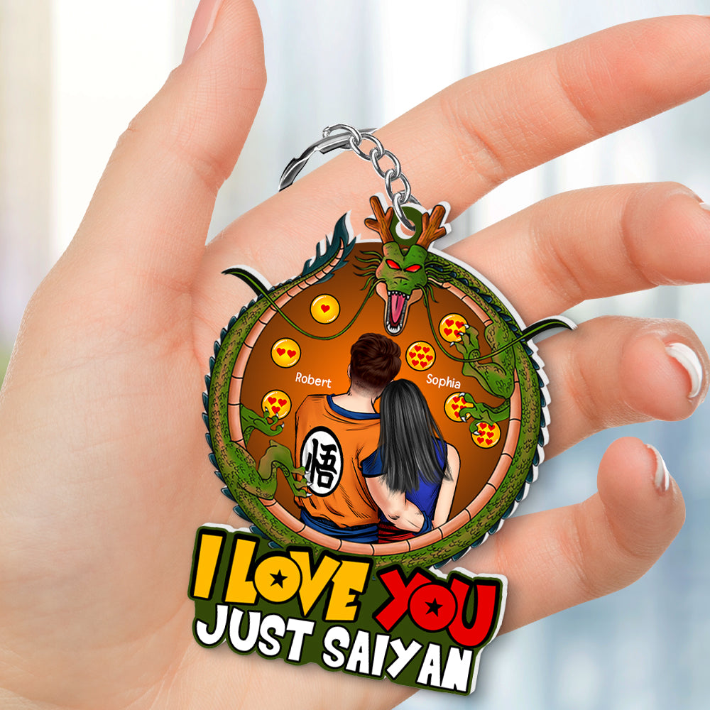 Personalized Acrylic Keychain I Love You Just Saiyan Gift for Couples