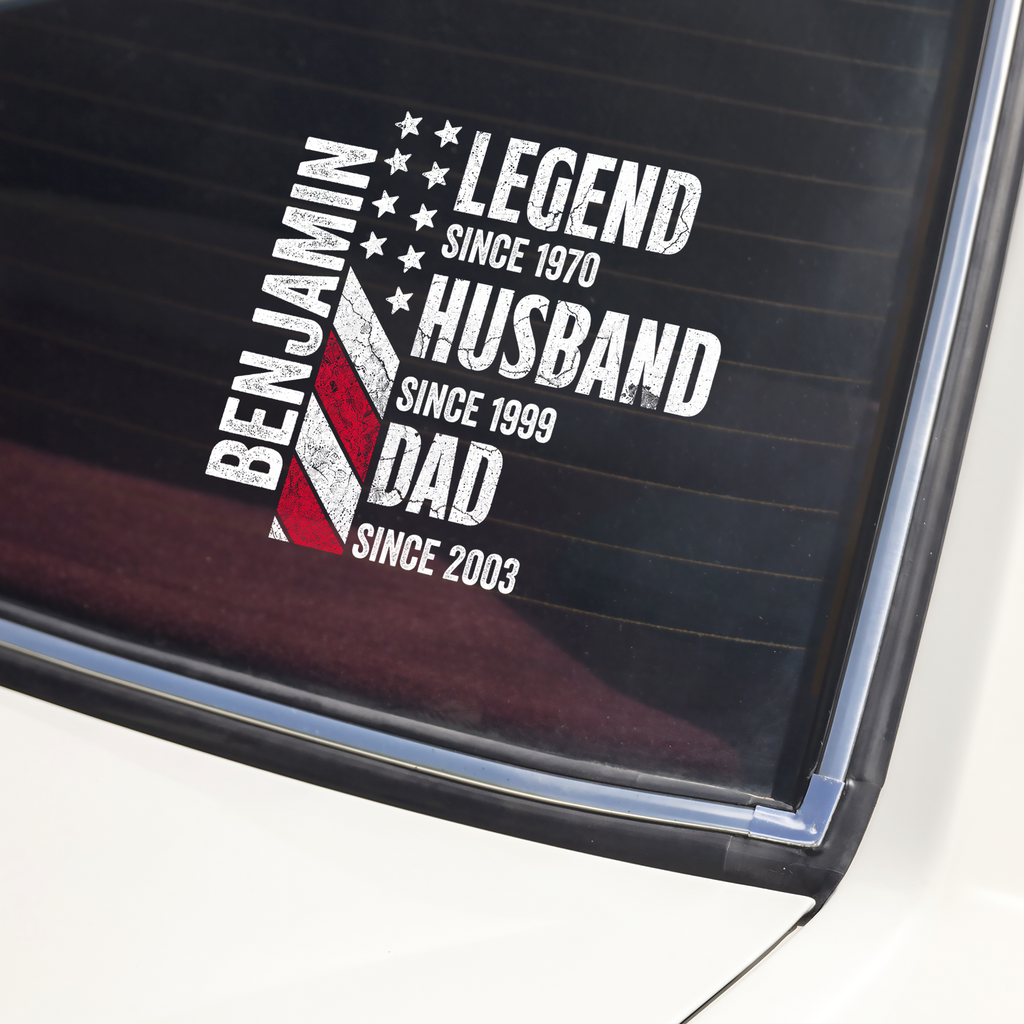Personalized Dad Grandpa Car Decal Sticker Custom Family Gift Decal Sticker GradoCreations