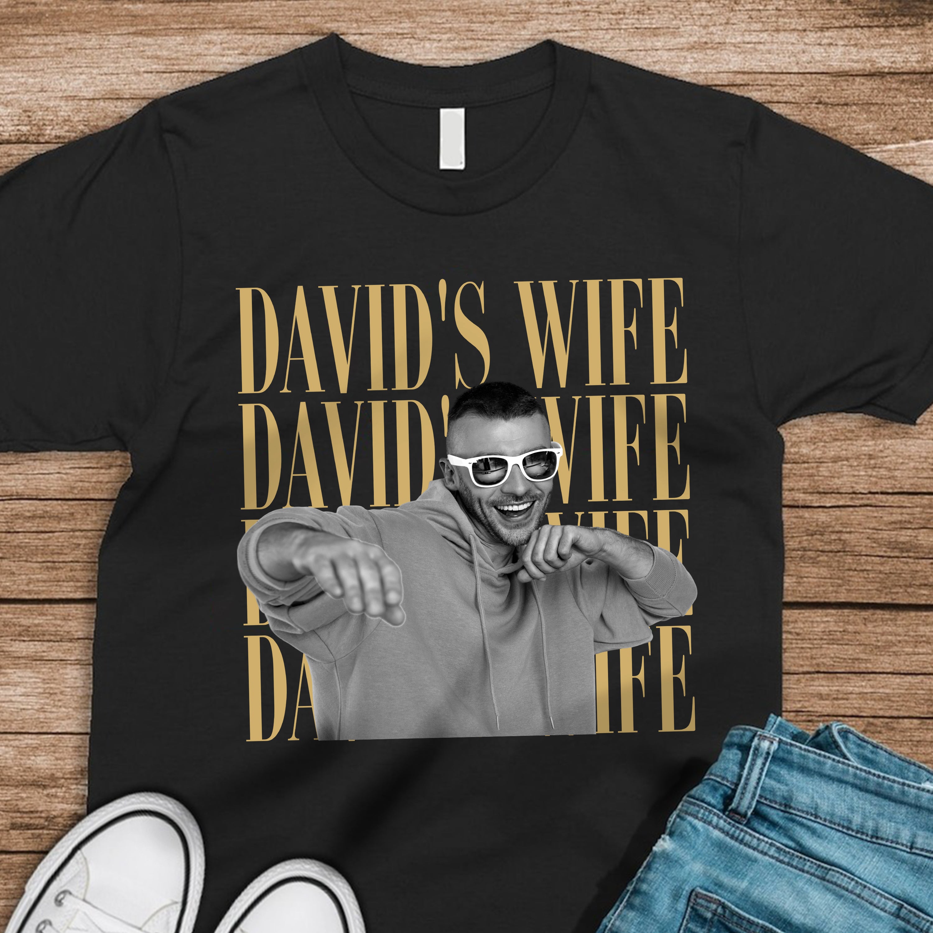 Personalized Vintage Photo T-Shirt Custom Gift for Wife/Husband Anniversary HN590 - Tshirt GradoCreations