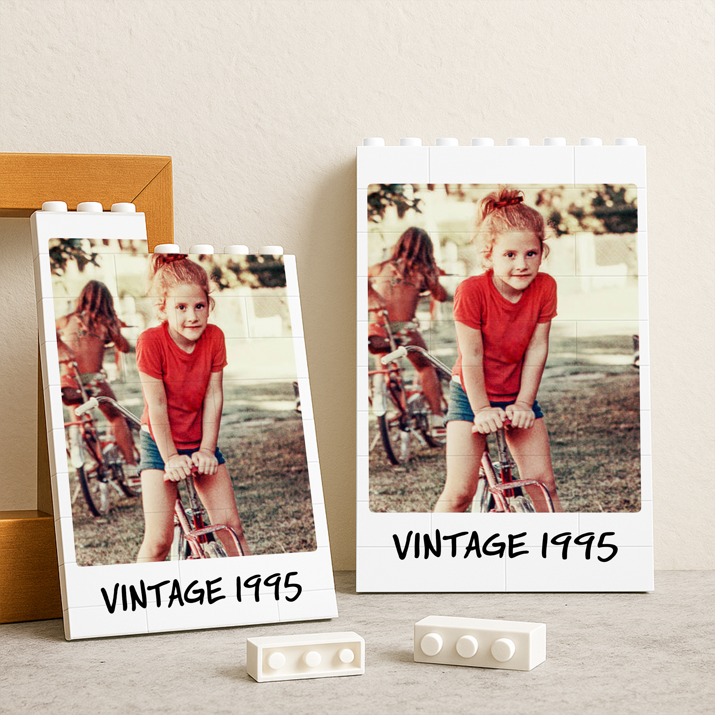 Personalized Photo Vintage Building Block Birthday Gift for Him/Her HN590 - Building Blocks GradoCreations