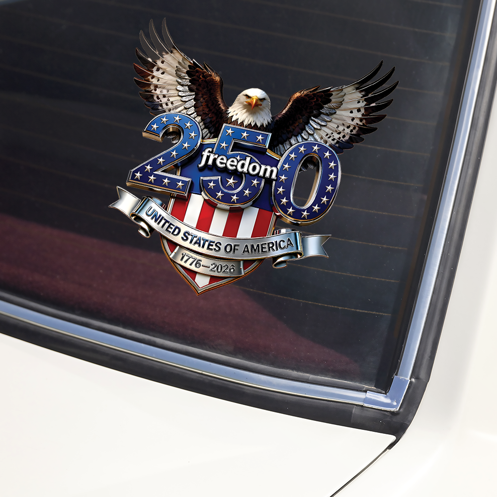 USA 250 Years Anniversary Eagle Decal Sticker Gift Decal Sticker GradoCreations