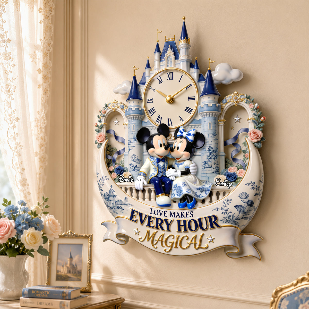 Personalized Acrylic Hanging Wall Clock for Couples Gift Wall Hanging Clock GradoCreations