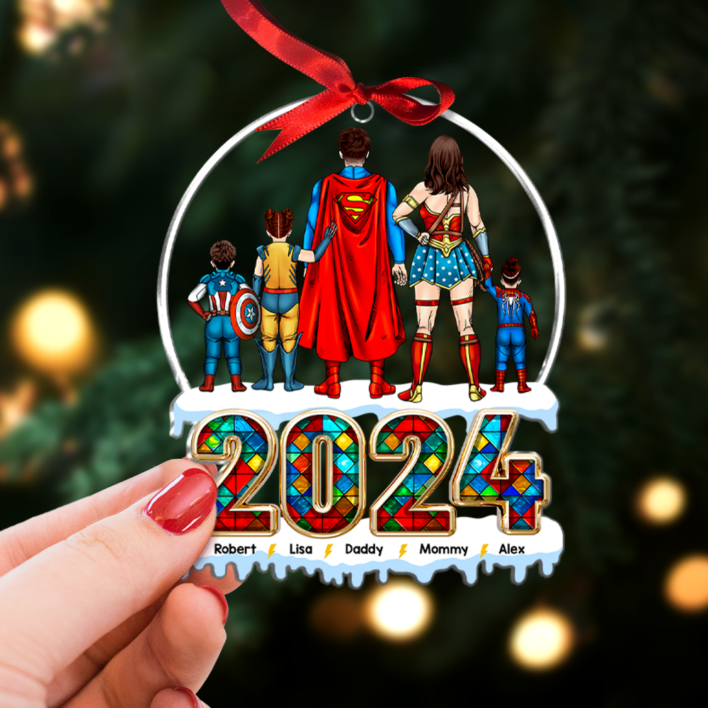 Personalized Family Acrylic Ornament Custom Names Holiday Gift