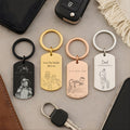 Personalized Photo Metal Keychain Custom Gift for Dad HN590 - Keychain Metal fix GradoCreations