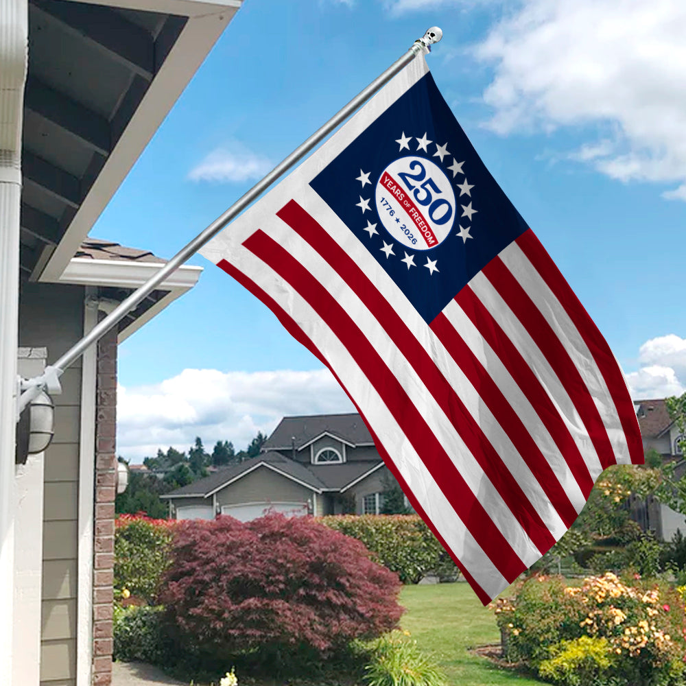 Personalized USA Flag House Flag Custom Family Name Gift HN590 - Banner House Flag GradoCreations