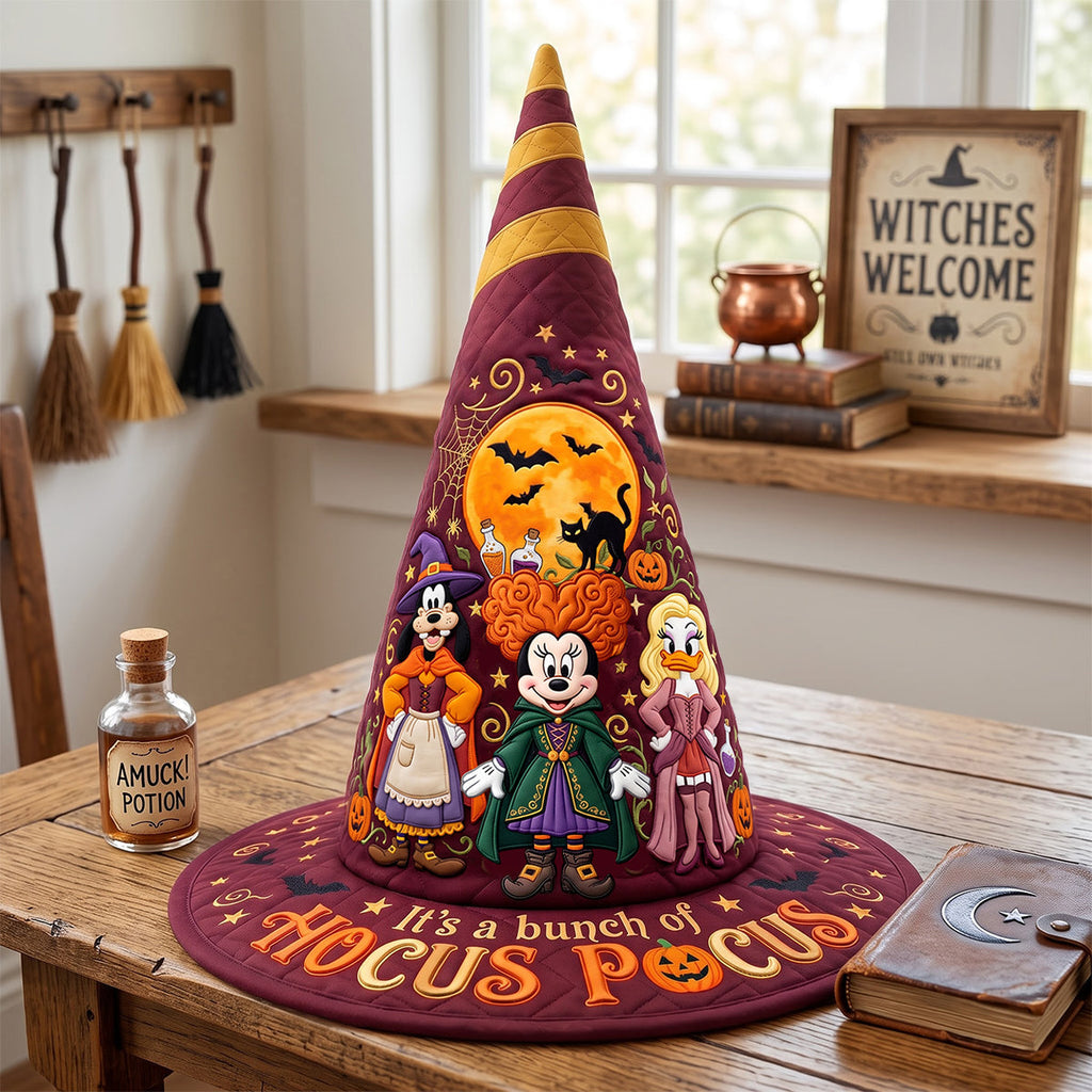 Personalized Quilted Witch Hat Custom Name Halloween Gift Quilt Witch Hat GradoCreations