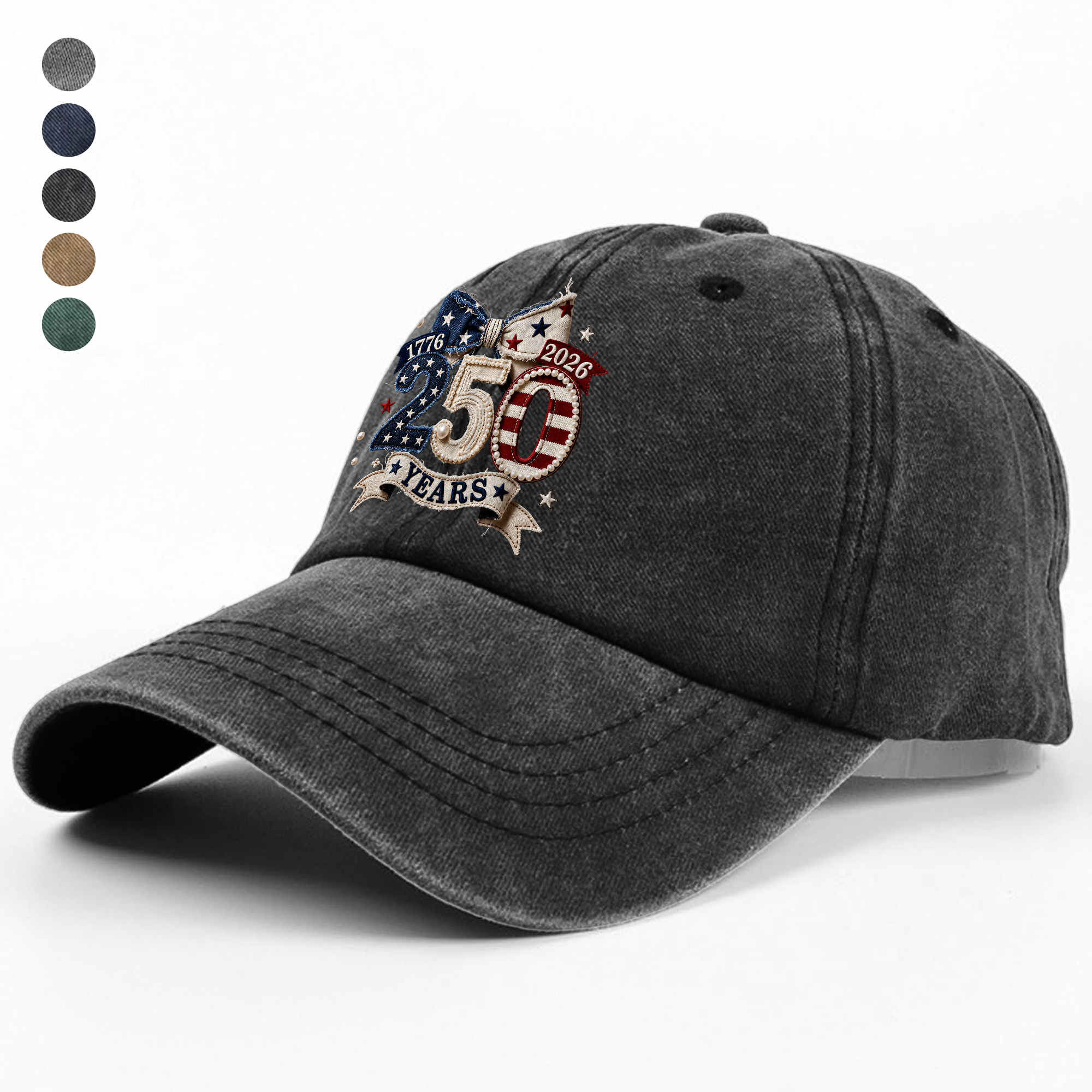 Personalized Washed Denim Baseball Cap Gift for 4th of July HN590 - Washed Denim Baseball Cap GradoCreations