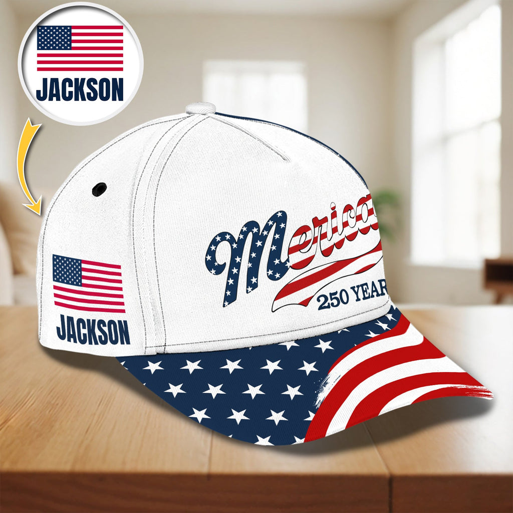 Personalized USA Patriotic Classic Cap Custom Name Gift for Dad HN590 - AOP Cap GradoCreations