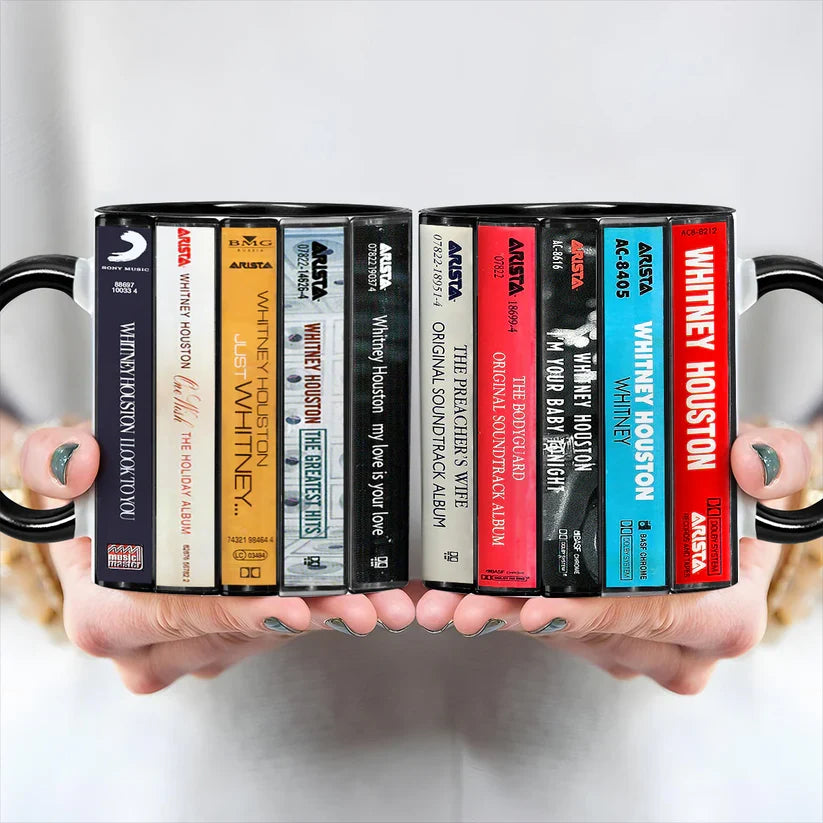 Whitney Houston Cassette Mug Retro Drinkware Gift for Music Lovers GradoCreations