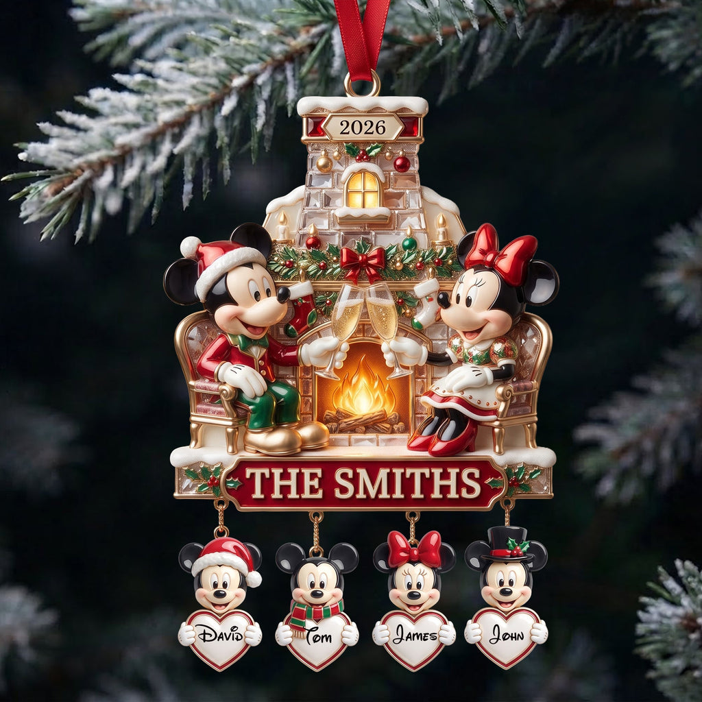 Personalized Acrylic Ornament Custom Family Name Christmas Gift Ornament GradoCreations