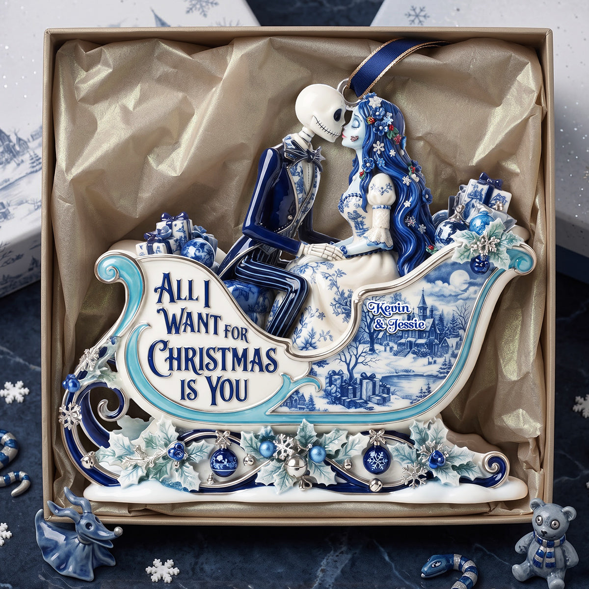 Personalized Acrylic Christmas Ornament for Couple - Unique Gift Idea Ornament GradoCreations