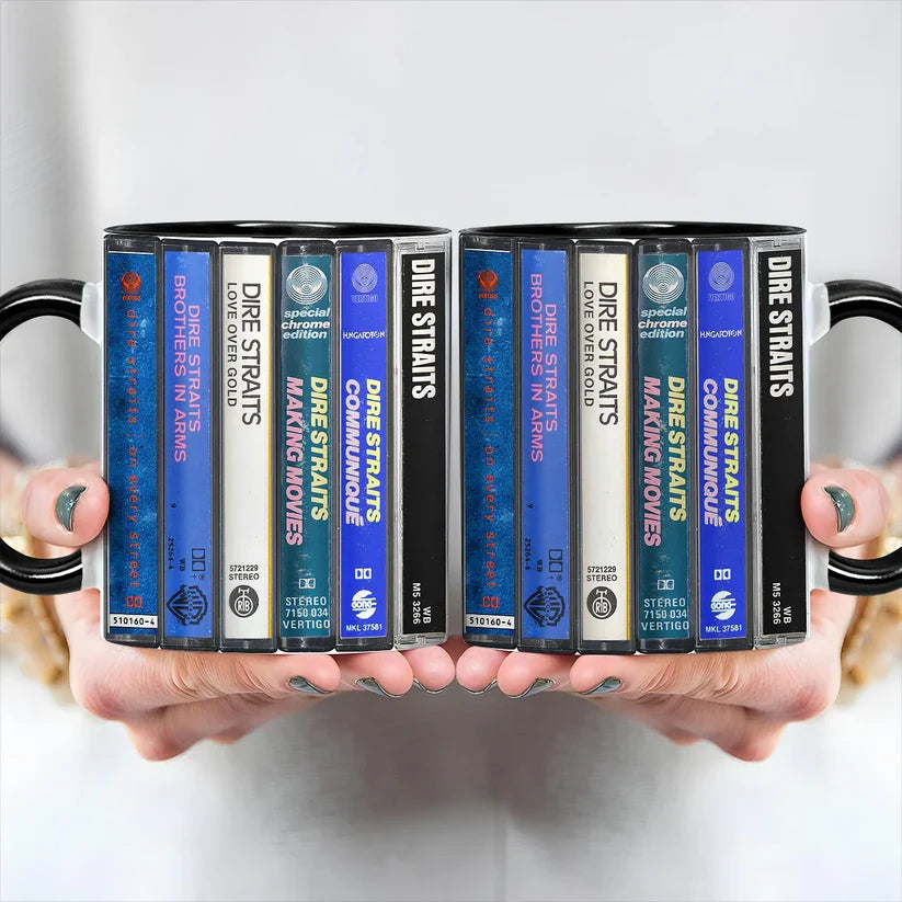 Retro Dire Straits Cassette Accent Mug Ceramic Drinkware Gift GradoCreations