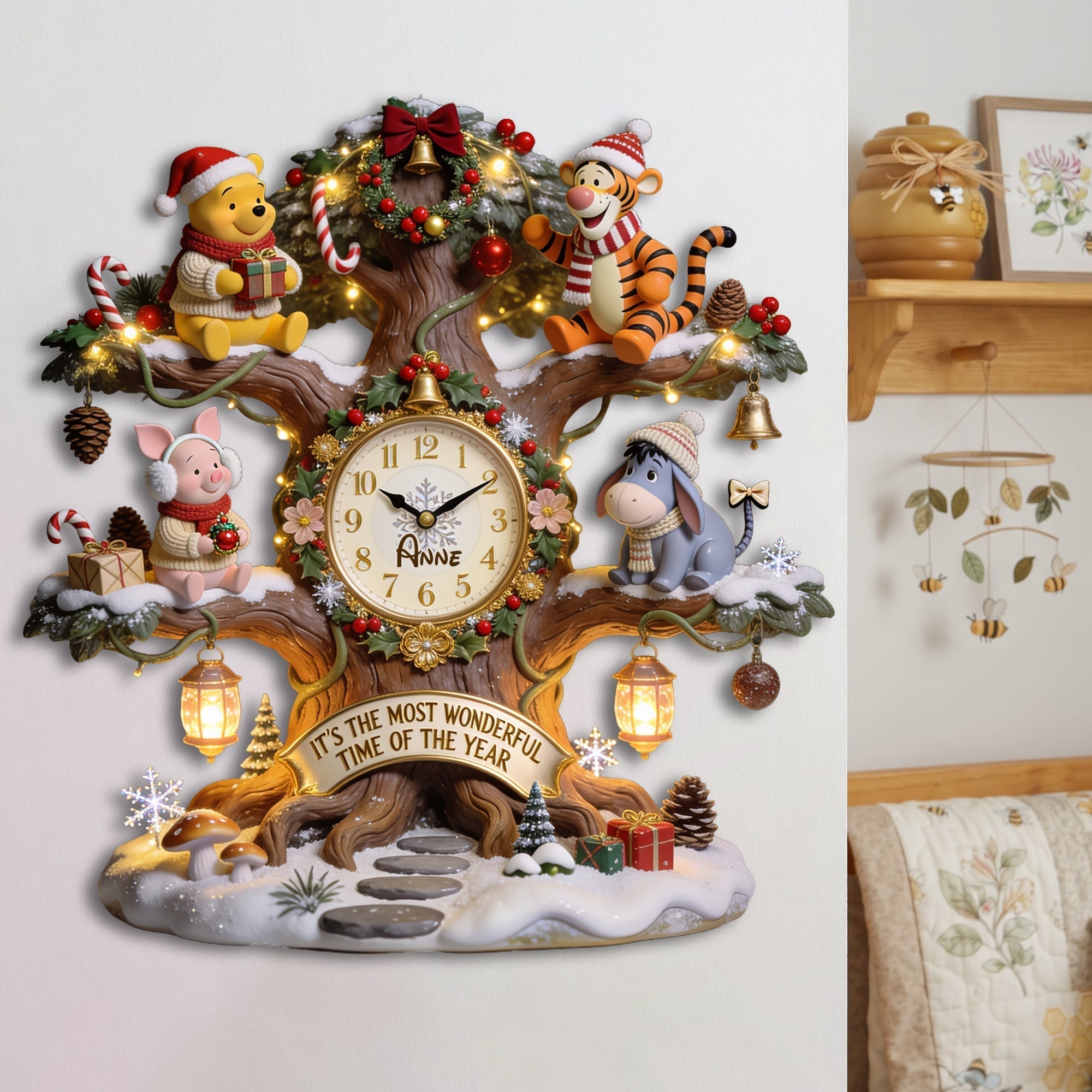 Personalized Acrylic Wall Clock Christmas Gift for Family Wall Hanging Clock GradoCreations