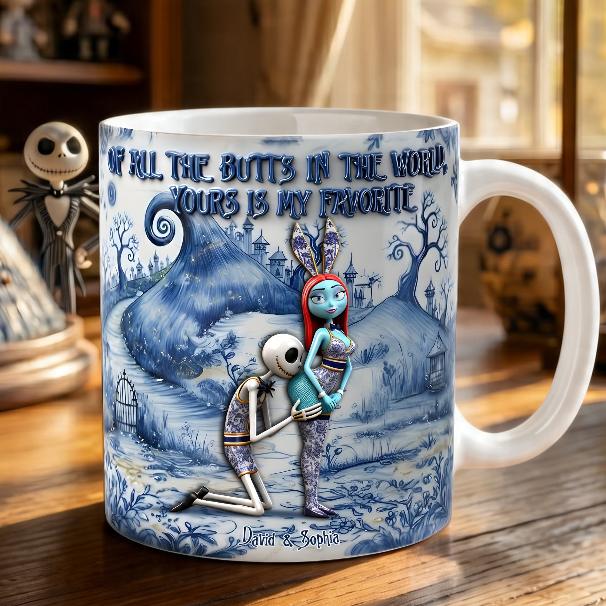 Personalized Skeleton Couple Mug Custom Name Gift Idea Mug GradoCreations