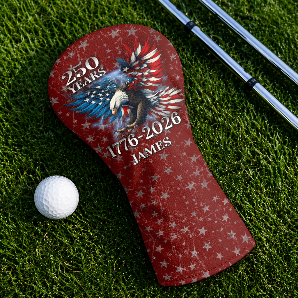 Personalized Golf Head Cover American Eagle 250th Anniversary Gift for Dad HN590 - Golf Head Cover different design GradoCreations