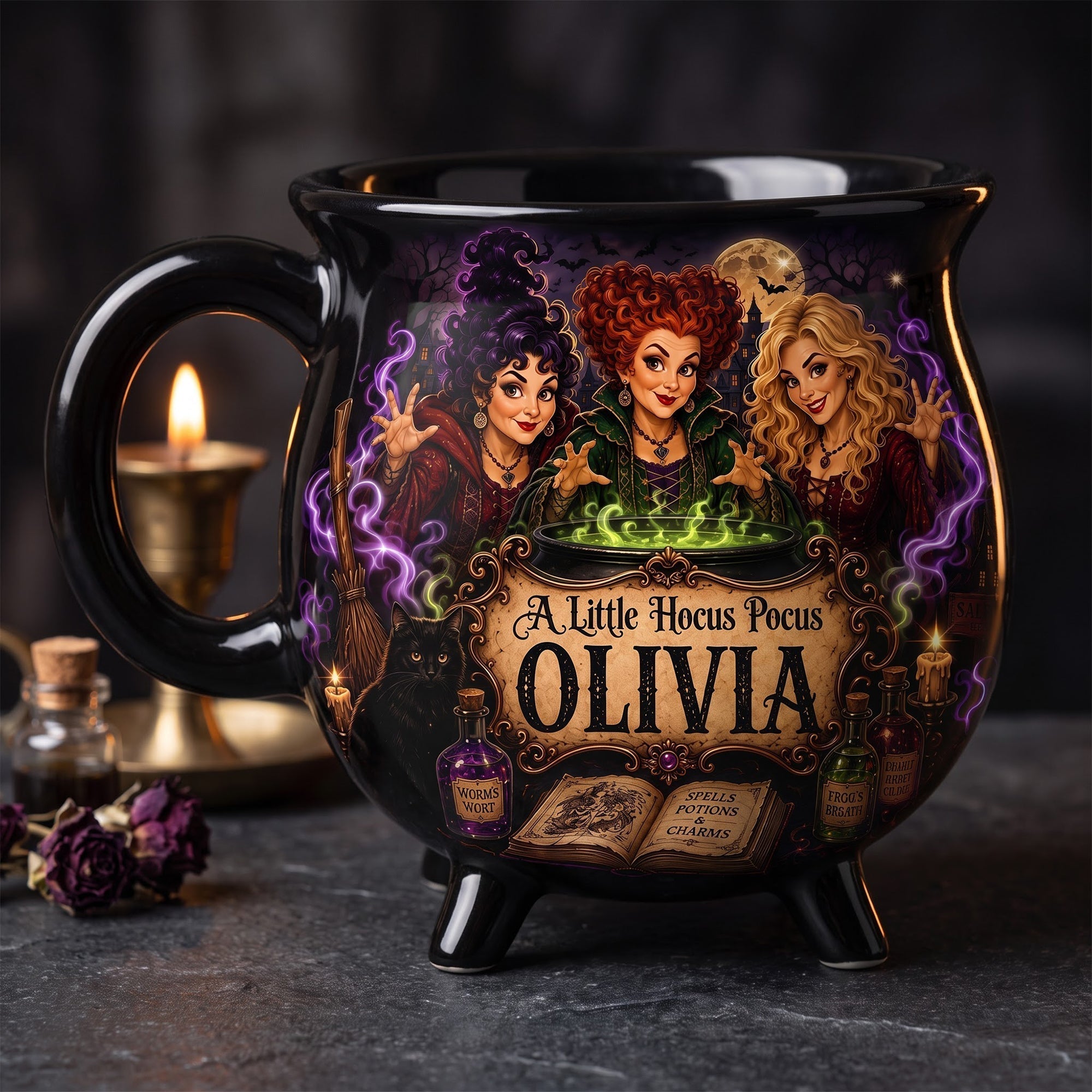 Personalized Cauldron Coffee Mug Custom Name Gift for Her Cauldron Coffee Mug GradoCreations
