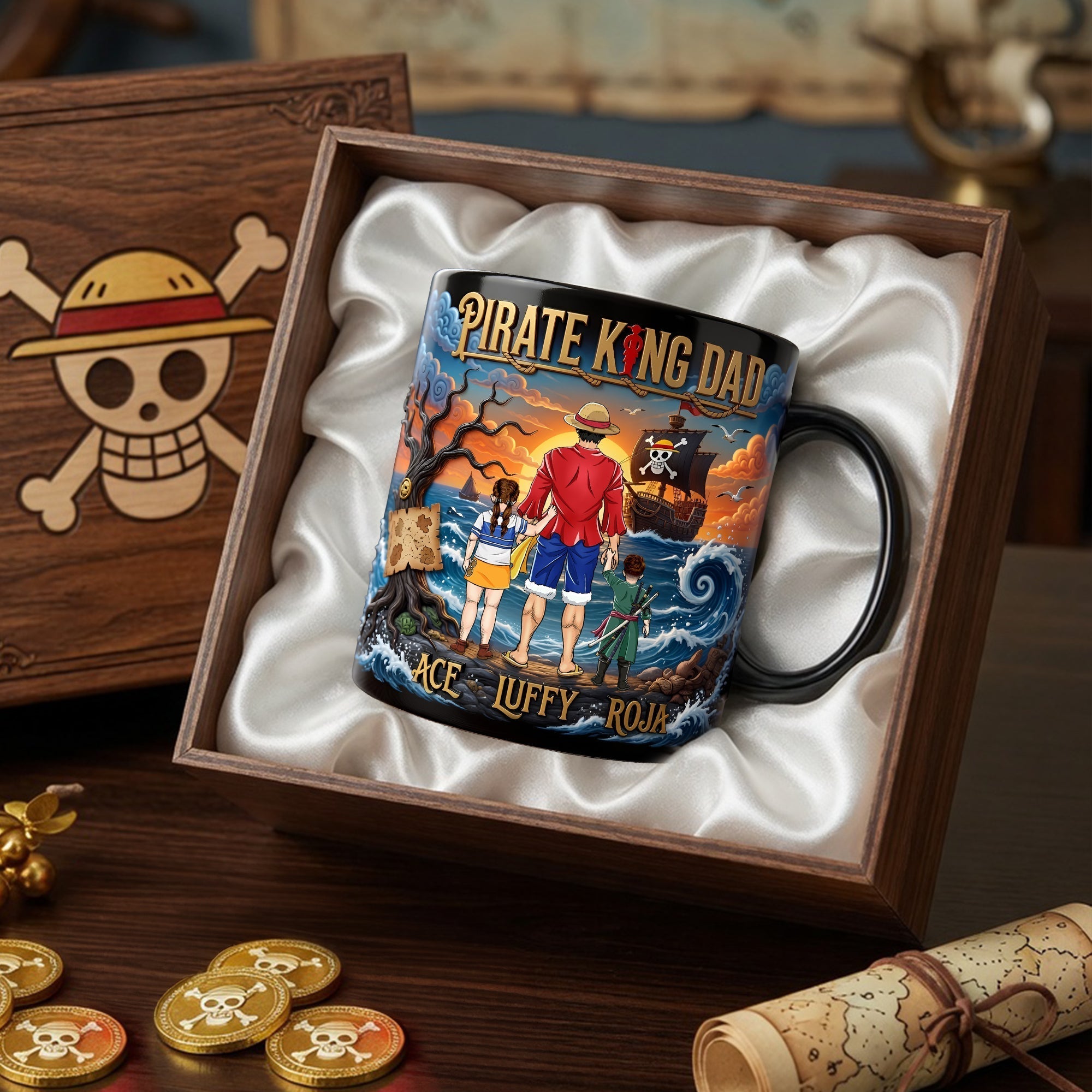 Personalized Color Changing Mug Pirate King Dad Gift for Him