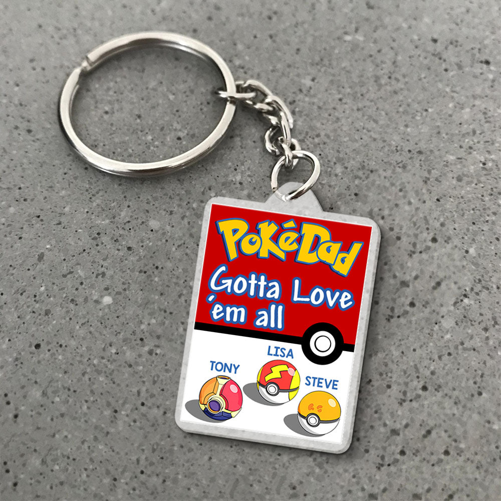 Personalized Acrylic Keychain for Dad - Father's Day Gift - Cartoon Family Style
