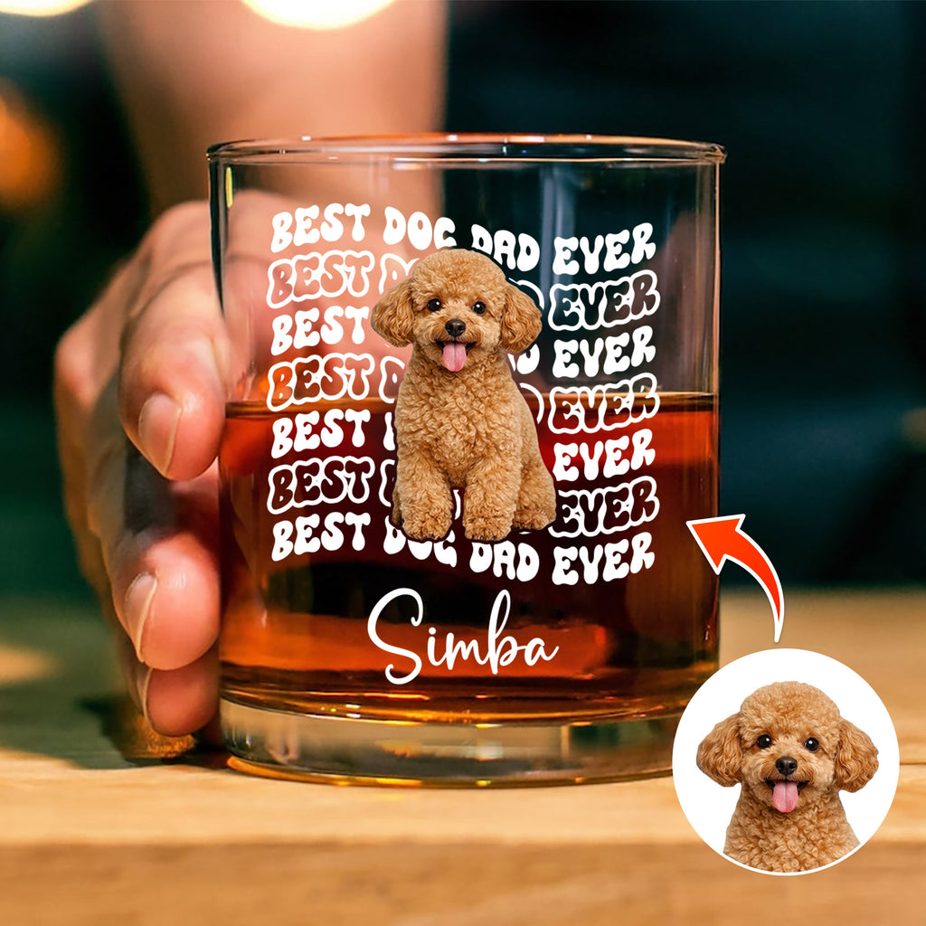 Personalized Photo Rock Glass Unique Gift for Dog Dad HN590 - Print Rock Glass Fix GradoCreations