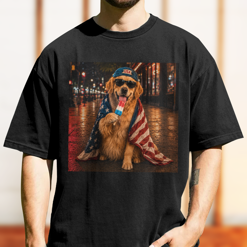 Personalized Dog Photo Comfort Shirt for Dog Lovers 4th of July Gift Comfort Shirt AI Fix GradoCreations