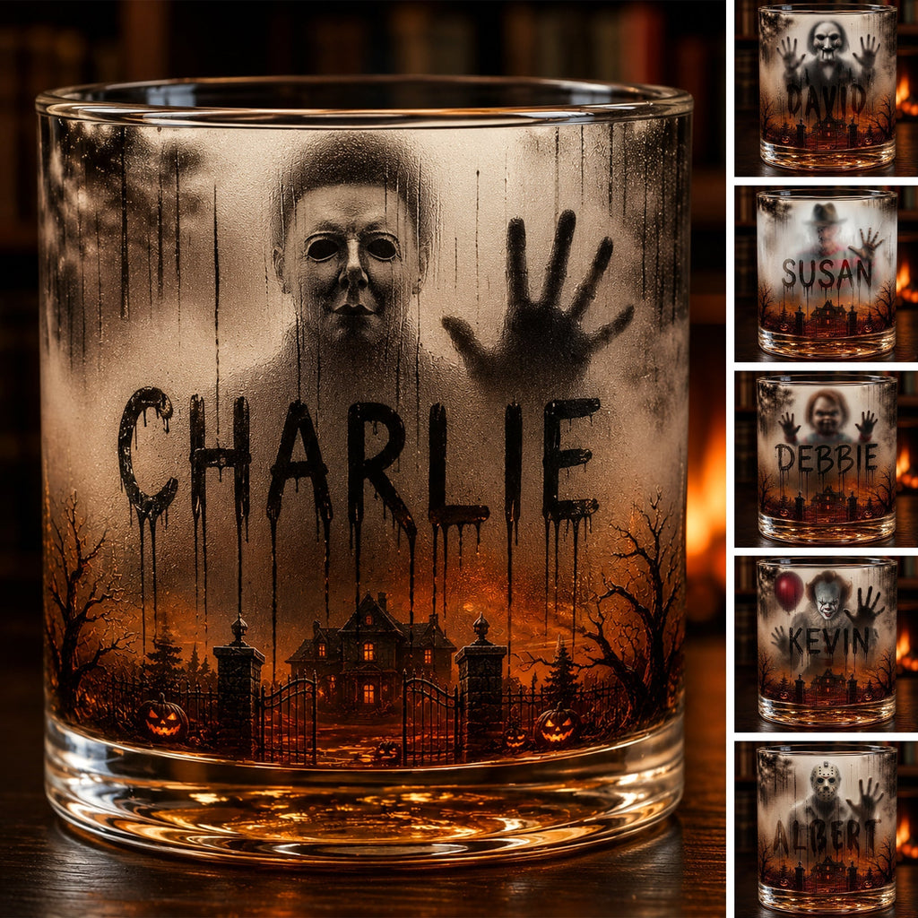 Personalized Halloween Whiskey Glass Custom Name Gift for Him/Her Whiskey Glass GradoCreations