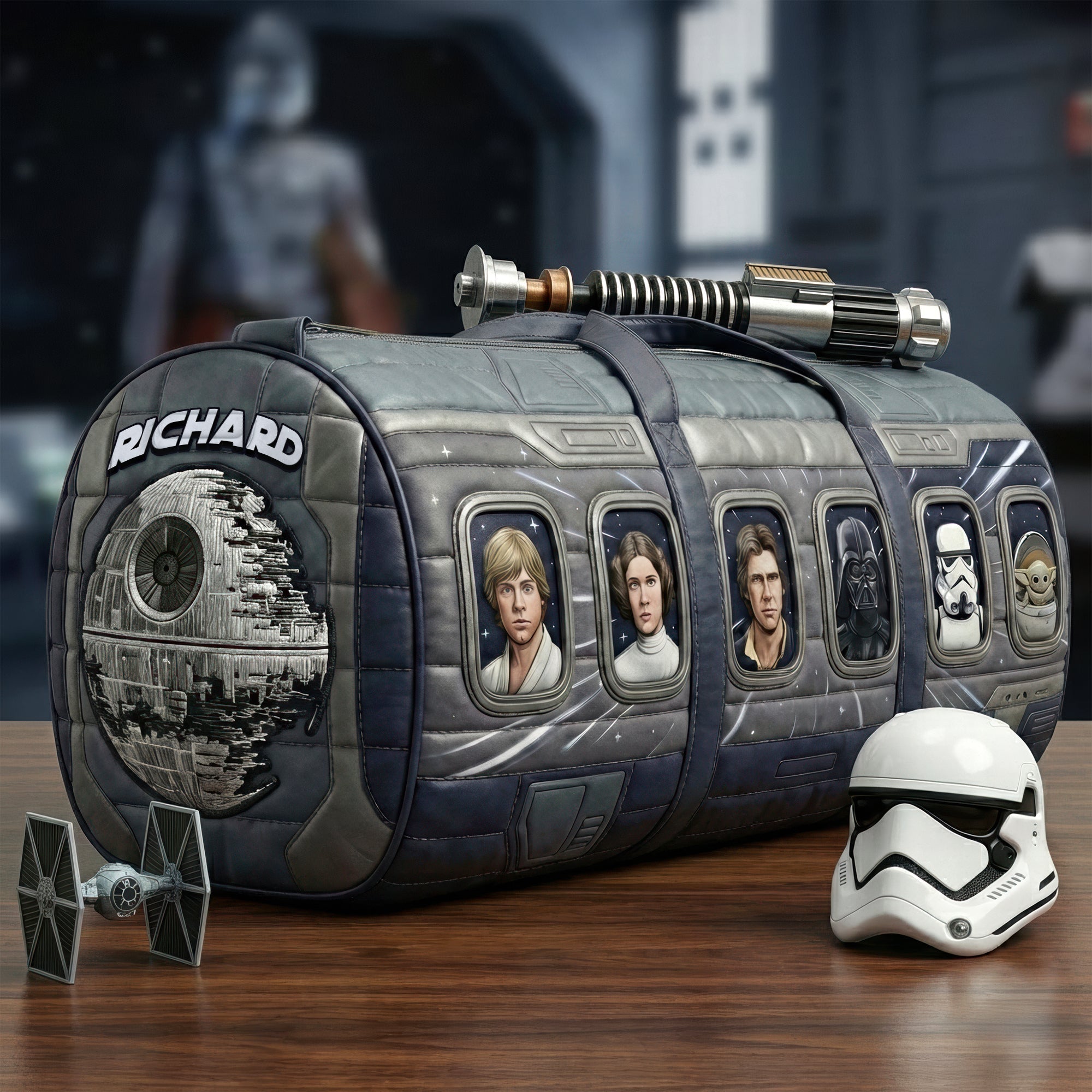 Personalized Quilted Duffle Bag Custom Name Gift for Movie Fans