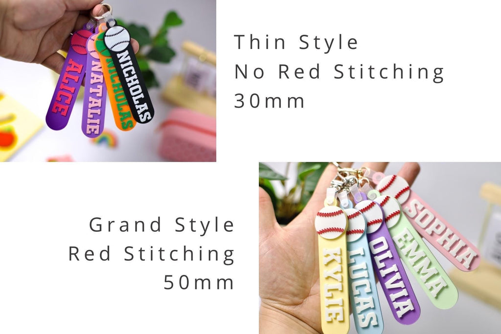 Personalized Baseball Bag Tag Keychain Custom Name Gift for Players HN590 - Baseball Bag Tag Keychain FIX GradoCreations