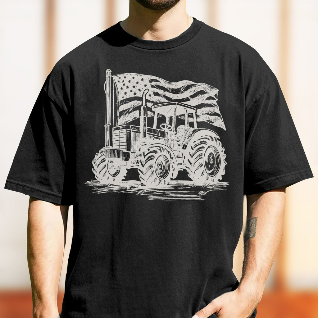 Personalized American Flag Comfort Shirt Independence Day Gift for Farmers and Truckers Comfort Shirt GradoCreations