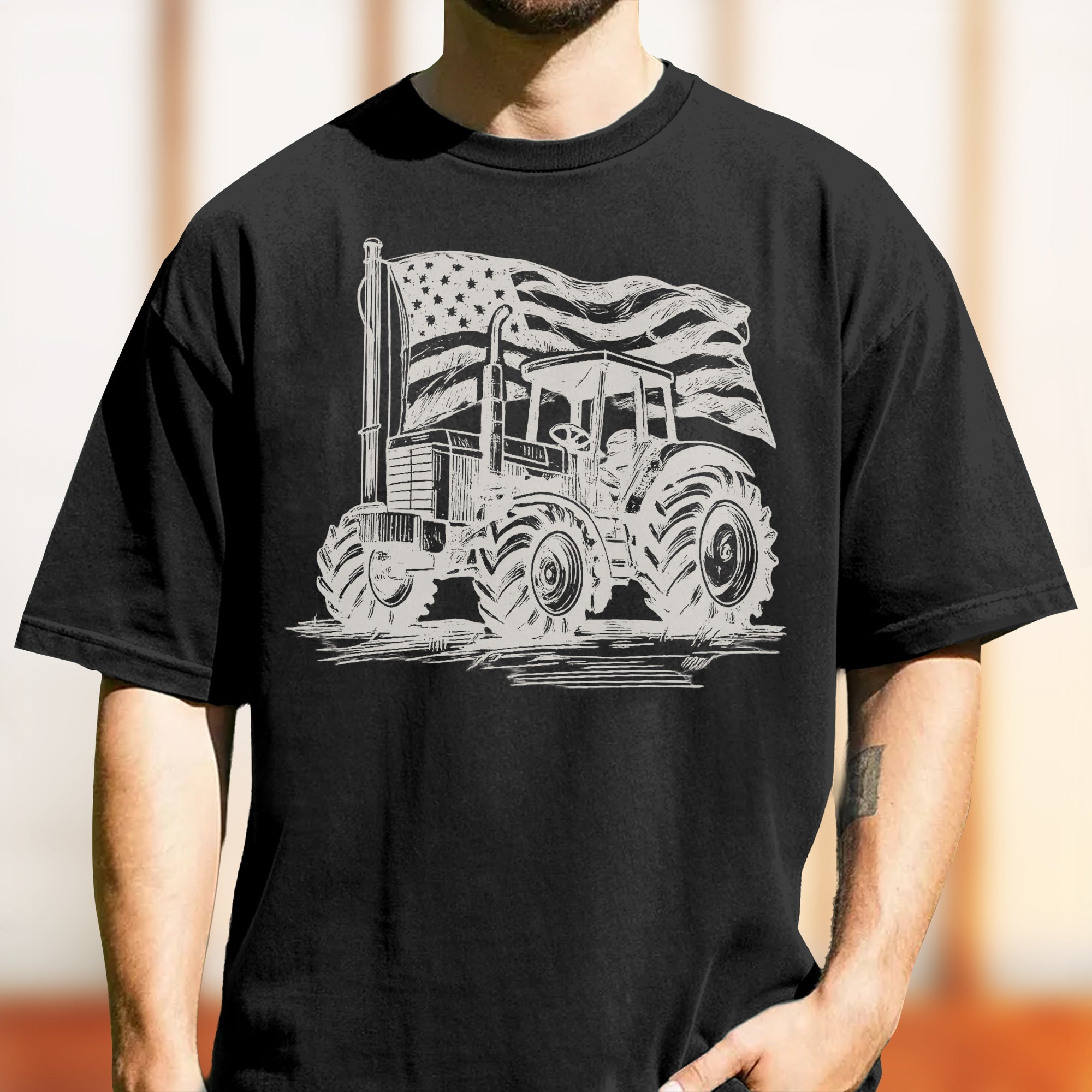 Personalized American Flag Comfort Shirt Independence Day Gift for Farmers and Truckers Comfort Shirt GradoCreations