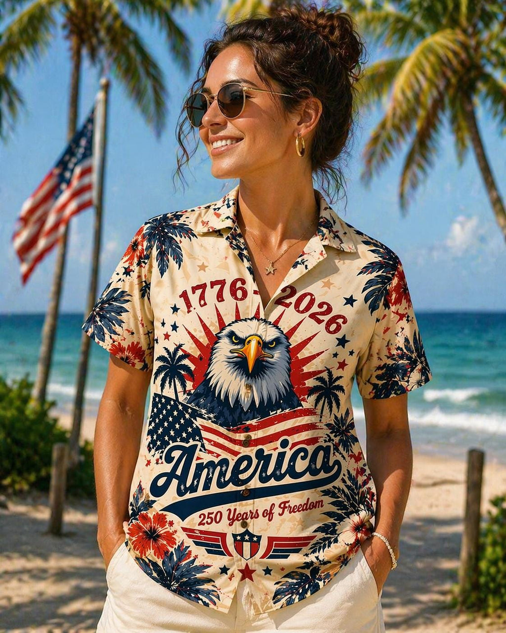 Personalized Hawaii Shirt 250 Years of Freedom Gift for Dad HN590 - AOP Hawai Shirt Fix GradoCreations