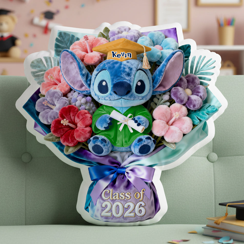 Custom Graduation Flower Bouquet Pillow Personalized Gift for 2026 Grad