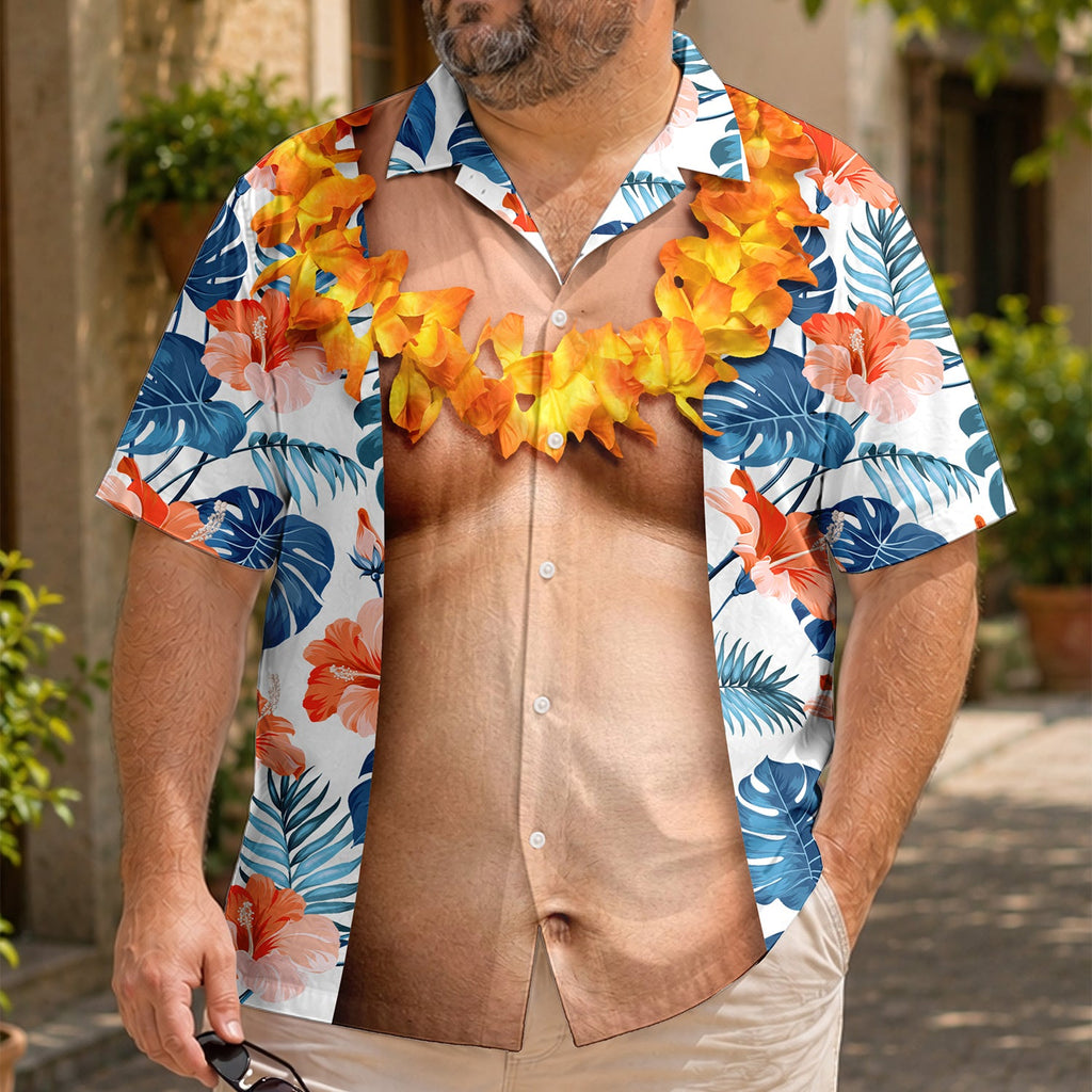 Funny Custom Photo Hawaiian Shirt Gift for Dad's Birthday HN590 - AOP Hawai Shirt GradoCreations